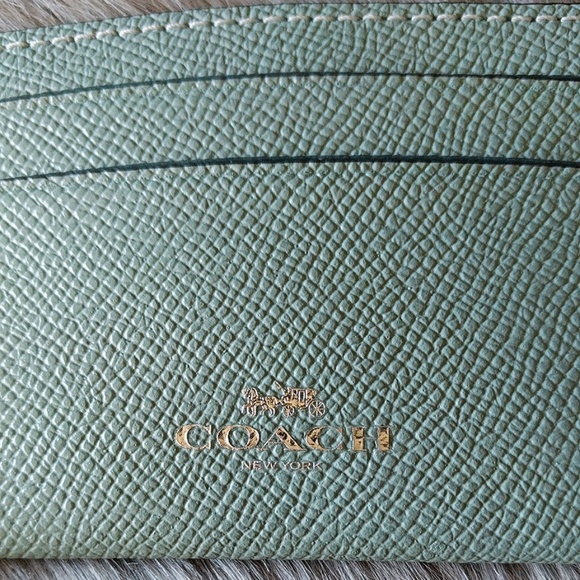 COACH Tiffany Blue Card Case Wallet Holder - Picture 4 of 6